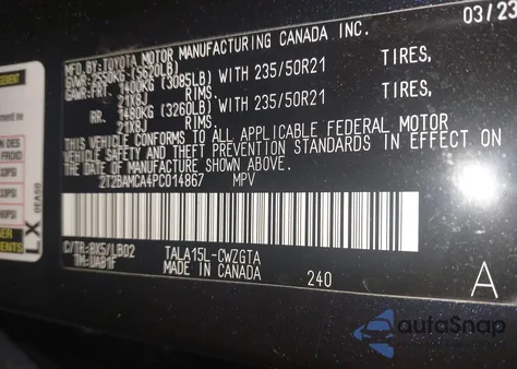 2023 Lexus Rx 350 Premium Plus из США, поврежденный, VIN 2T2BAMCA4PC014867